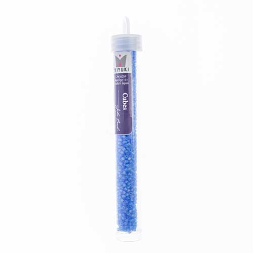 Miyuki Square/Cube Beads 1.8mm Light Sapphire Transparent AB Matte - apx 20g Vial