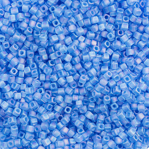 Miyuki Square/Cube Beads 1.8mm Light Sapphire Transparent AB Matte