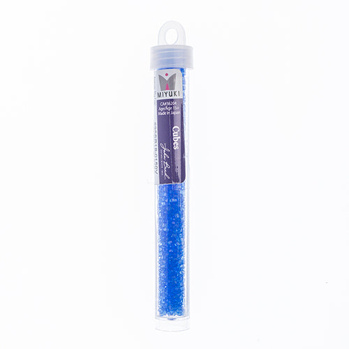 Miyuki Square/Cube Beads 1.8mm Light Sapphire Transparent - apx 20g Vial