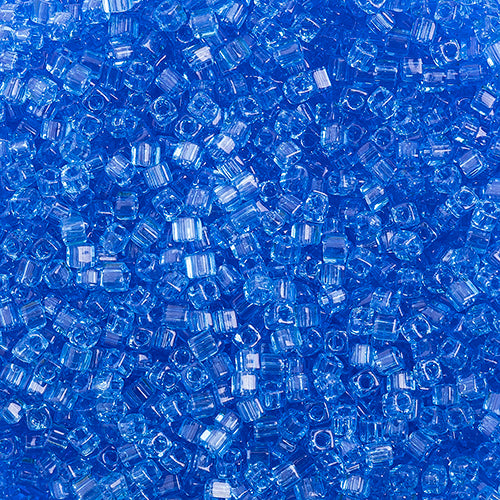 Miyuki Square/Cube Beads 1.8mm Light Sapphire Transparent