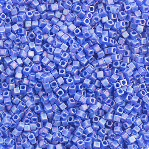 Miyuki Square/Cube Beads 1.8mm Cobalt Transparent AB Matte