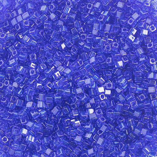 Miyuki Square/Cube Beads 1.8mm Cobalt Transparent - apx 20g Vial