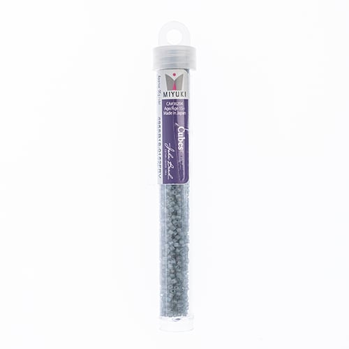 Miyuki Square/Cube Beads 1.8mm Grey Transparent AB Matte - apx 20g Vial