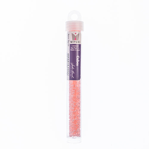Miyuki Square/Cube Beads 1.8mm Coral Luster - apx 20g Vial