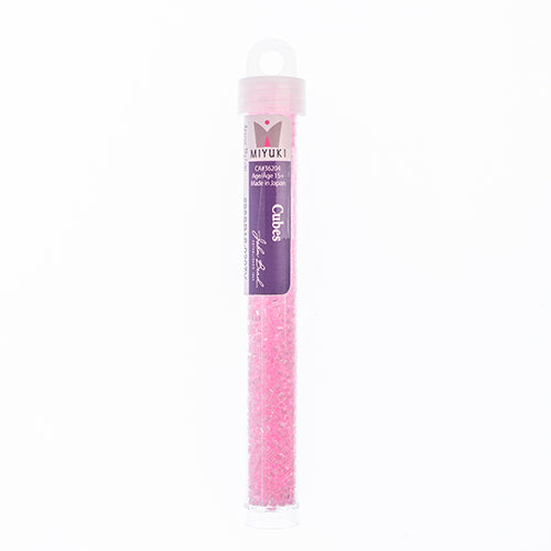 Miyuki Square/Cube Beads 1.8mm Pink Luster - apx 20g Vial
