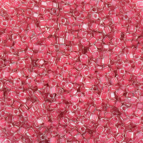 Miyuki Square/Cube Beads 1.8mm Strawberry Luster - apx 20g Vial
