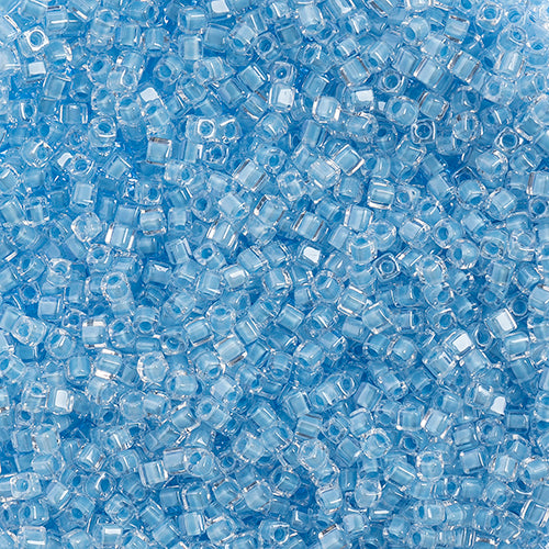 Miyuki Square/Cube Beads 1.8mm Light Blue Luster - apx 20g Vial