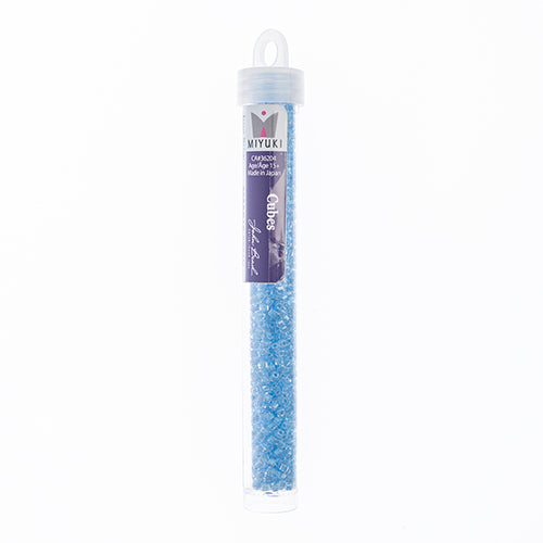 Miyuki Square/Cube Beads 1.8mm Light Blue Luster - apx 20g Vial