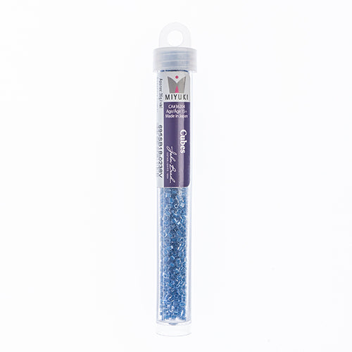 Miyuki Square/Cube Beads 1.8mm Sapphire Luster - apx 20g Vial