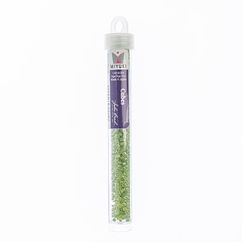 Miyuki Square/Cube Beads 1.8mm Grass Green Luster - apx 20g Vial