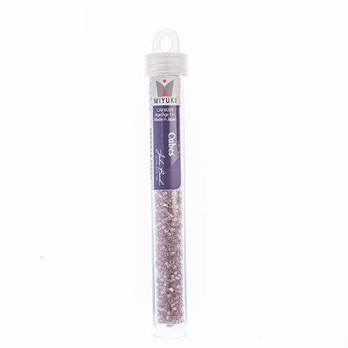 Miyuki Square/Cube Beads 1.8mm Lilac Transparent AB - apx 20g Vial