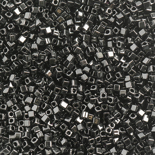 Miyuki Square/Cube Beads 1.8mm Black Opaque - apx 20g Vial