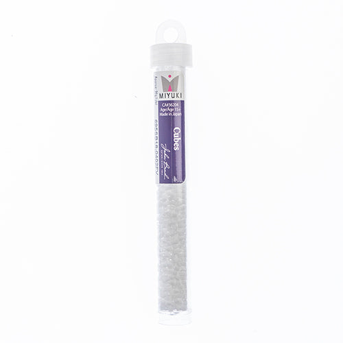 Miyuki Square/Cube Beads 1.8mm Chalk White Opaque Matte - apx 20g Vial