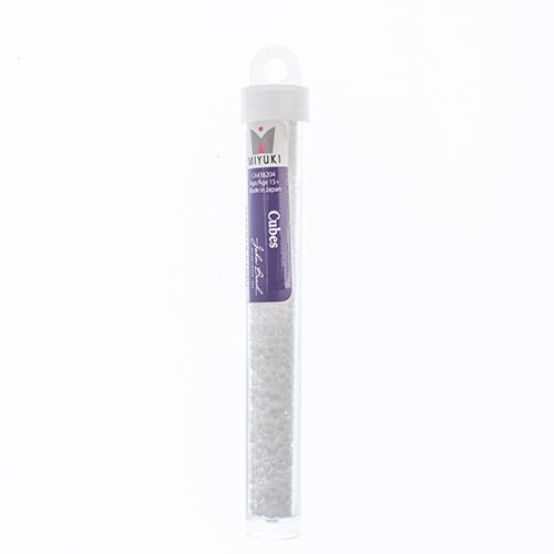 Miyuki Square/Cube Beads 1.8mm Chalk White Opaque - apx 20g Vial