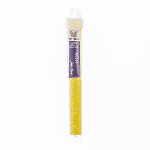 Miyuki Square/Cube Beads 1.8mm Yellow Opaque - apx 20g Vial