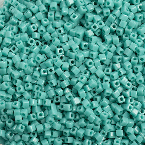 Miyuki Square/Cube Beads 1.8mm Turquoise Green Opaque - apx 20g Vial