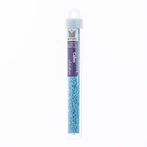 Miyuki Square/Cube Beads 1.8mm Light Blue Opaque - apx 20g Vial