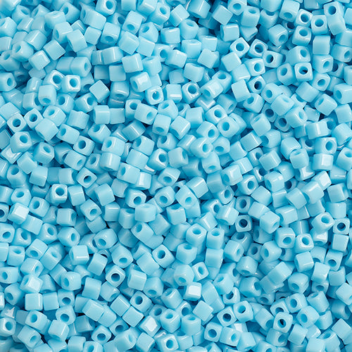 Miyuki Square/Cube Beads 1.8mm Light Blue Opaque
