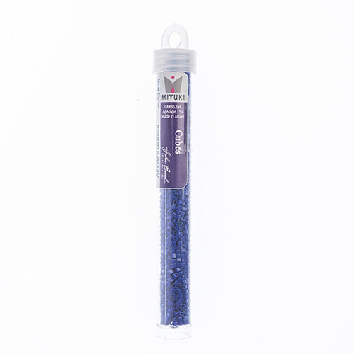 Miyuki Square/Cube Beads 1.8mm Cobalt Blue Opaque - apx 20g Vial