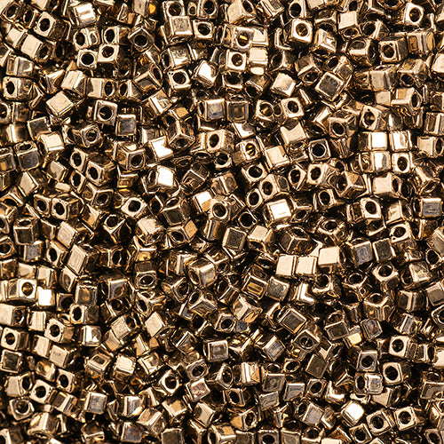 Miyuki Square/Cube Beads 1.8mm Bronze Opaque Metallic - apx 20g Vial