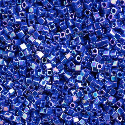Miyuki Square/Cube Beads 1.8mm Cobalt Blue Opaque AB