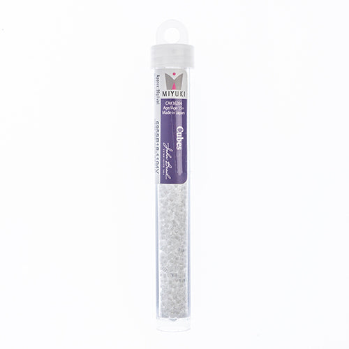 Miyuki Square/Cube Beads 1.8mm White Luster - apx 20g Vial