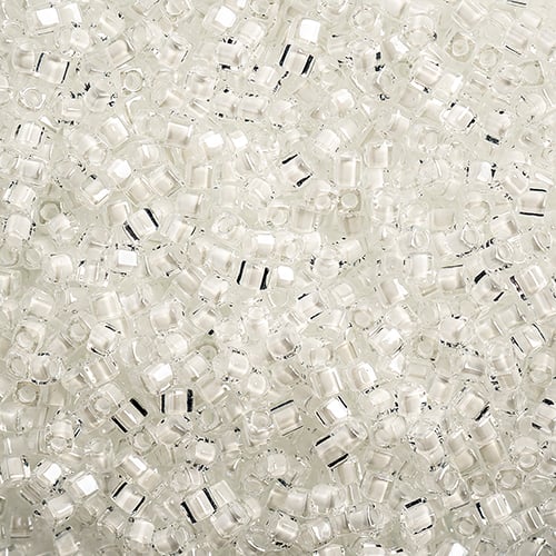Miyuki Square/Cube Beads 1.8mm White Luster