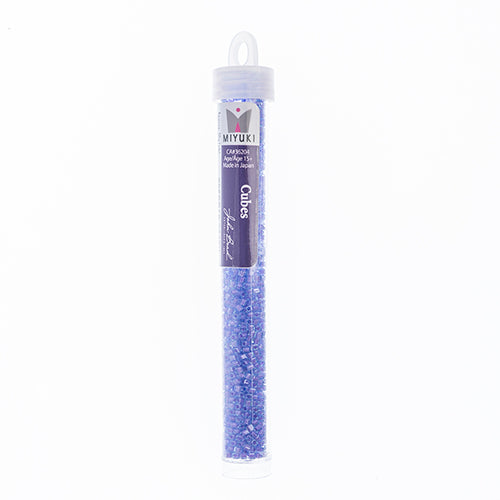 Miyuki Square/Cube Beads 1.8mm Purple Luster - apx 20g Vial