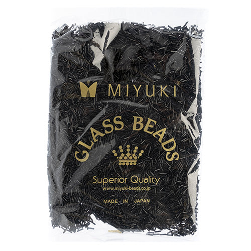 Miyuki Slender Bugle 1.3x6mm Black Opaque