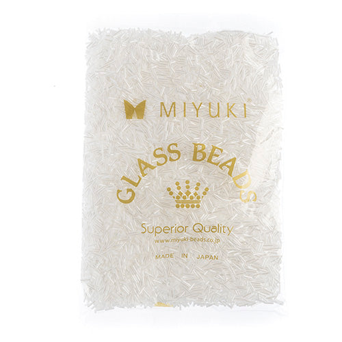 Miyuki Slender Bugle 1.3x6mm White Pearl Opaque Luster
