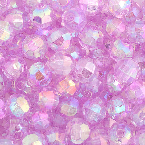 Plastic Facetted Bead 6mm Iridescent