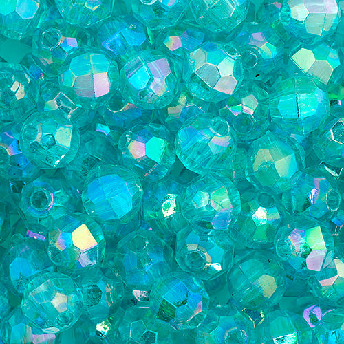 Plastic Facetted Bead 6mm Iridescent