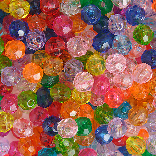 Plastic Facetted Bead 6mm