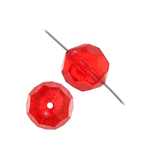 Plastic Facetted Beads 10mm Transparent