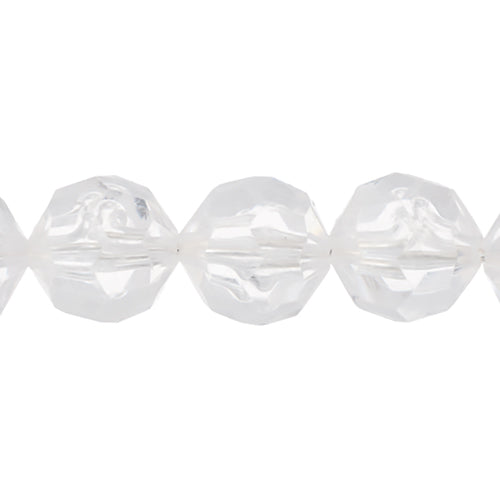 Plastic Facetted Beads 10mm Transparent