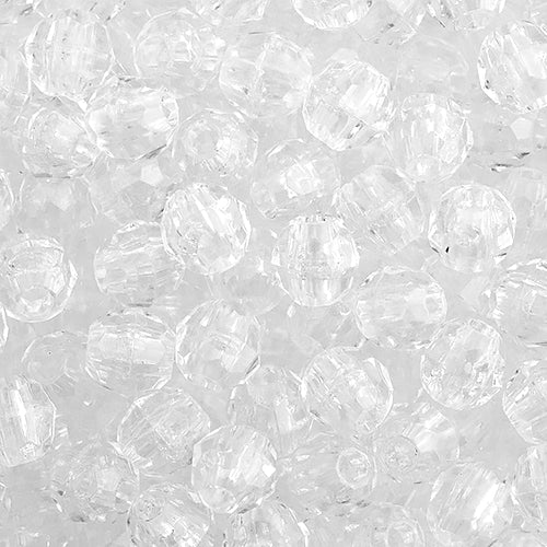 Plastic Facetted Beads 10mm Transparent
