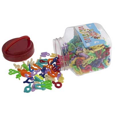 Jar - Alphabet Bead Mix Multi 340pcs