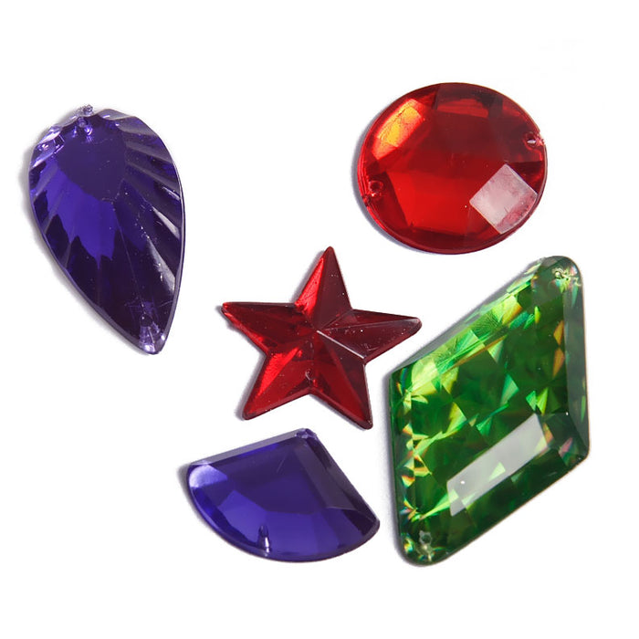 Jar - Fancy Acrylic Stones Assorted Sizes & Shapes Approx 250g