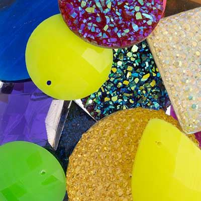 Jar - Fancy Acrylic Stones Assorted Sizes & Shapes Approx 250g