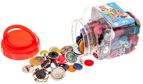Jar - Buttons Assorted Shapes & Sizes 250g