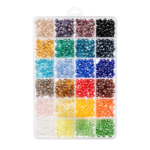 Bead Box - Crystal 6x5mm Round Approx. 1200pcs