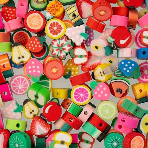 Craft Beads Fruit Clay Mix Shapes 120pcs Multicolor