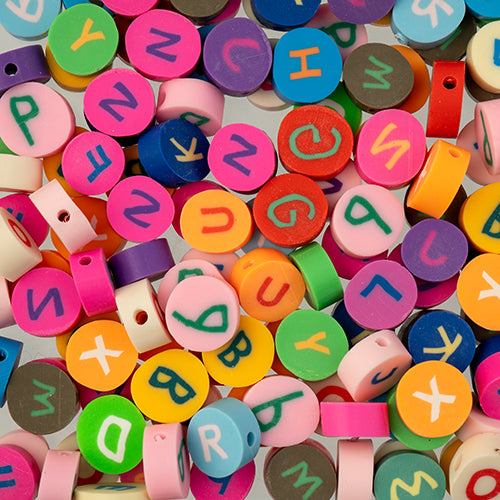 Craft Beads Alphabet Clay 120pcs Multicolor