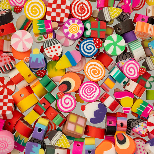 Craft Beads Candy Clay Mix Shapes 120pcs Multicolor