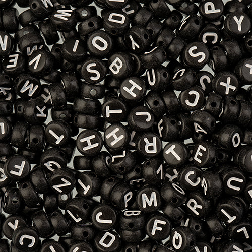 Craft Beads Letters 72g Black