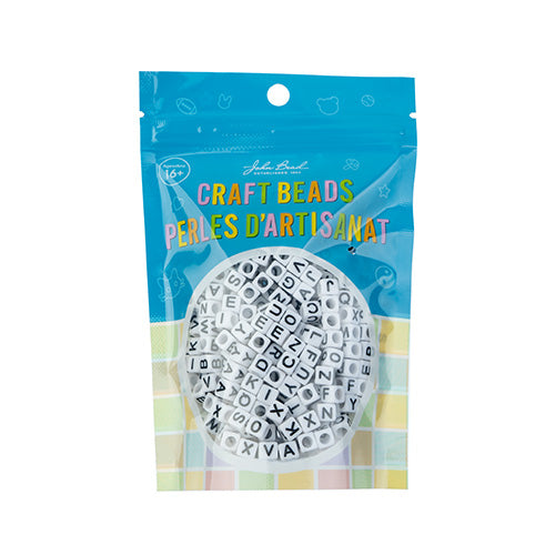 Craft Beads Square Alphabet 72g White