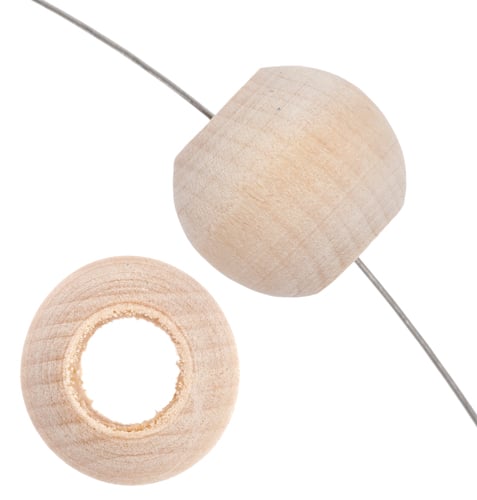 Wooden Beads Round 16mm Raw