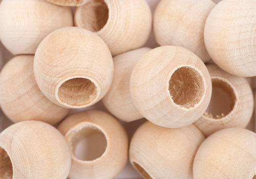 Wooden Beads Round 16mm Raw