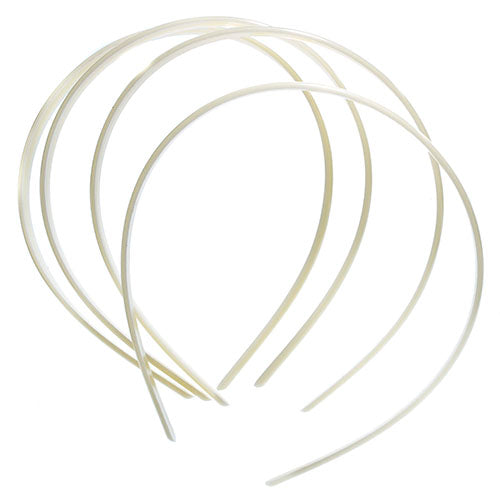 Hair Bands Plastic White 8mm Without Teeth