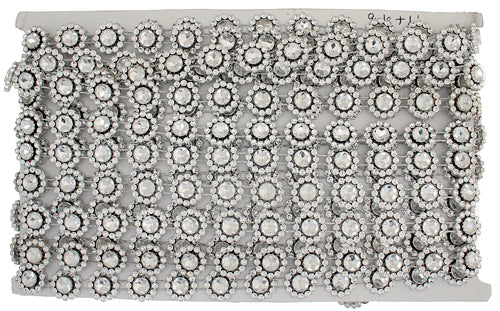 Plastic Trim Silver Diamond Cut 15mm Flower